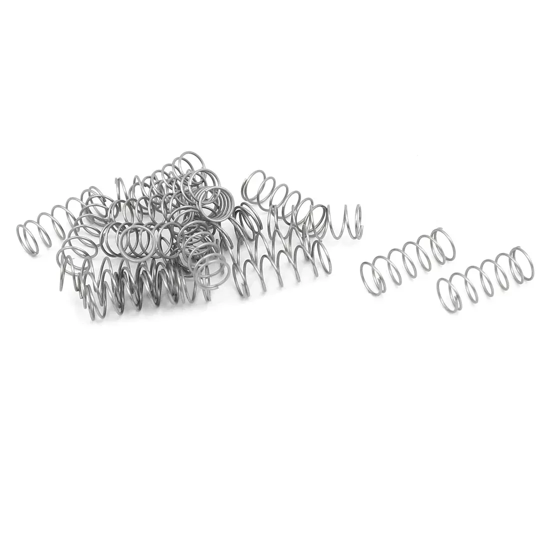 0.3mmx4mmx10mm 304 Stainless Steel Compression Springs Silver Tone 20pcs