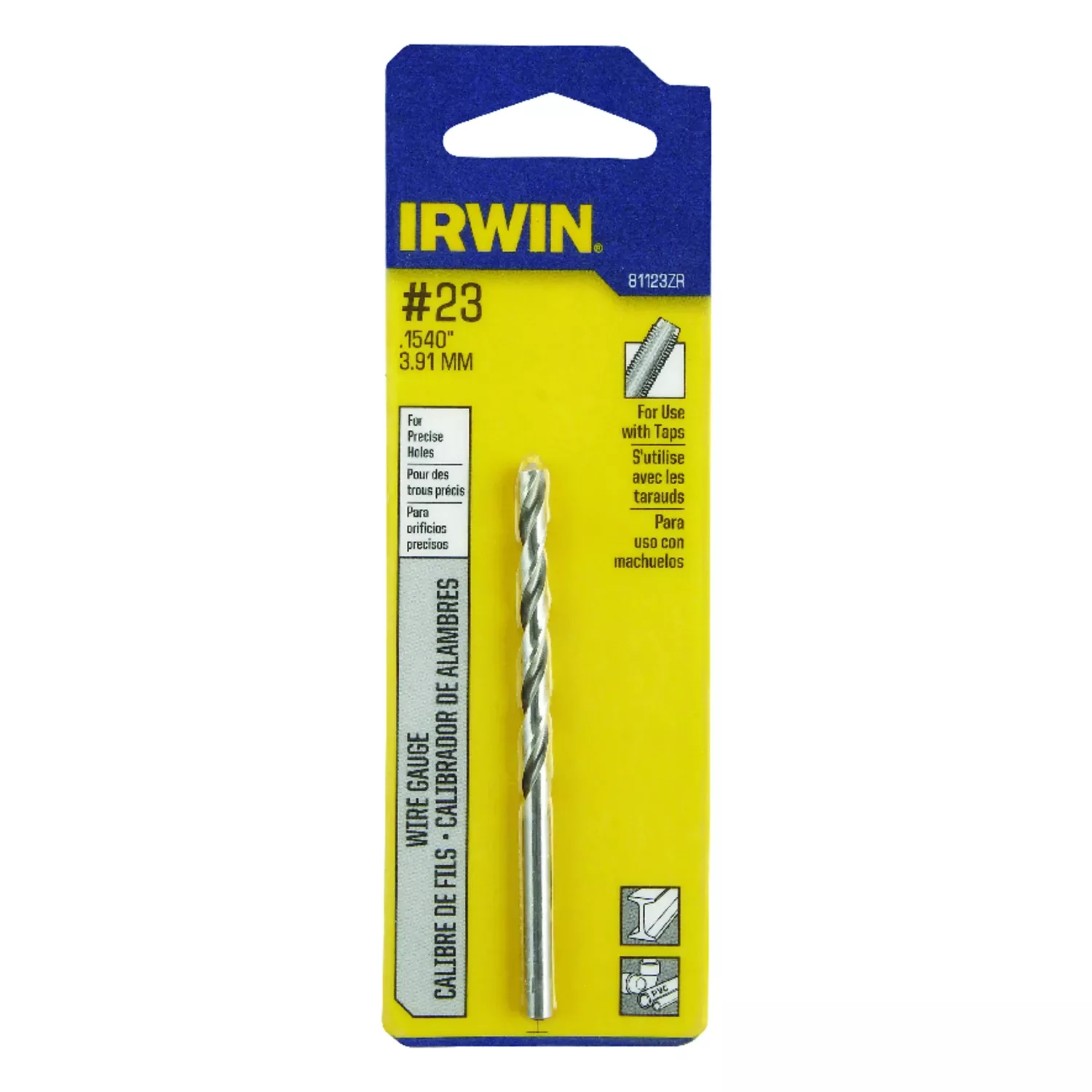 #23 Bright High Speed Steel Wire Gauge Drill Bit 3-1/8 In. Length