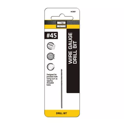 #45 2-1/8 In. Wire Gauge Drill Bit, Black Oxide