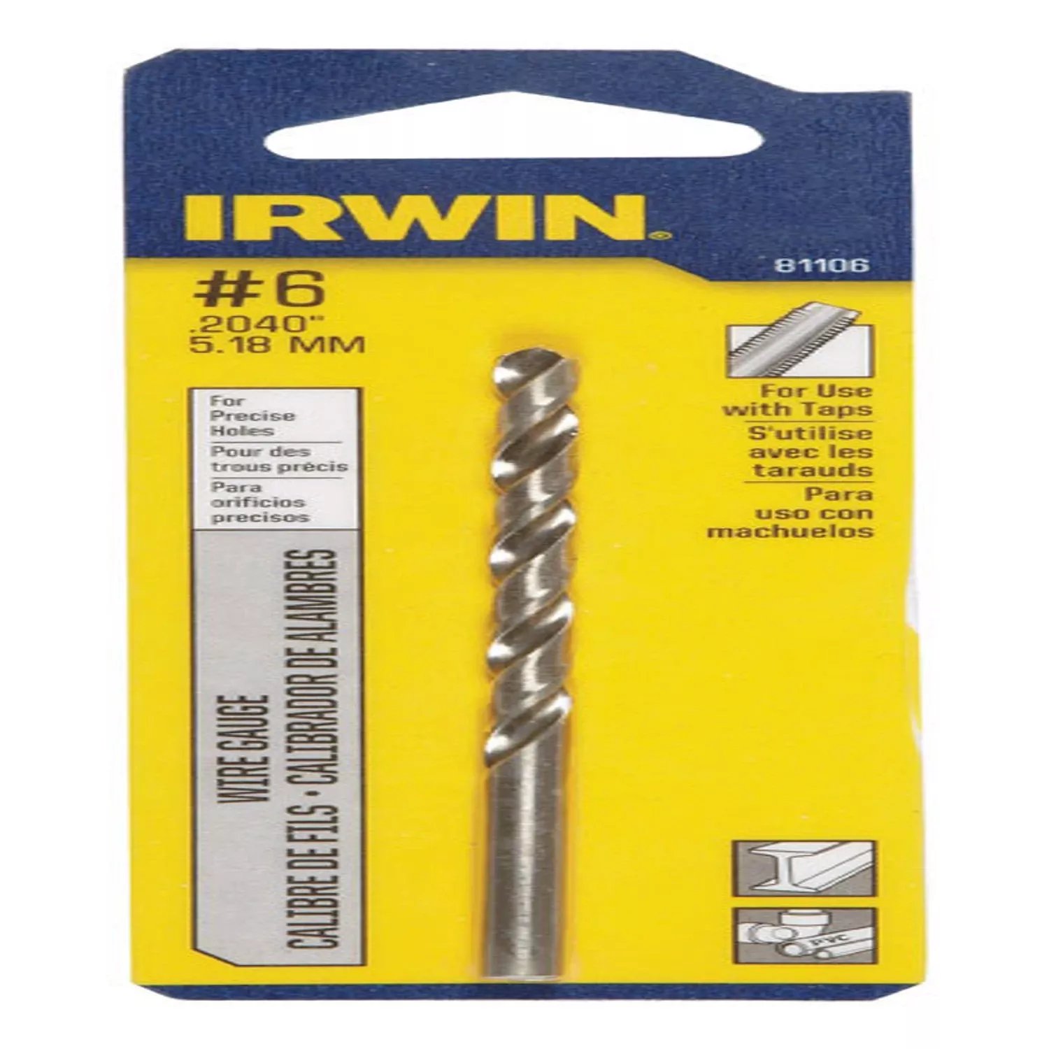 #6 Bright High Speed Steel Wire Gauge Drill Bit 3-3/4 In. Length