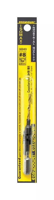 #8 Screw Countersink Drill, 1/4 In. Shank, 7/64 In.