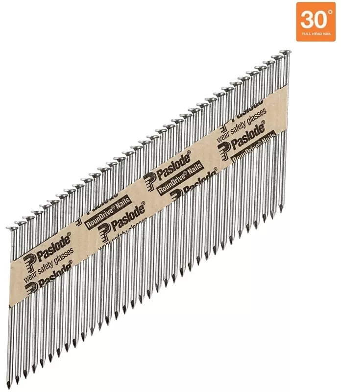 Paslode RounDrive 2-3/8 In. L Angled Strip Hot-Dip Galvanized Framing Nails 30 Deg 2000 Pk