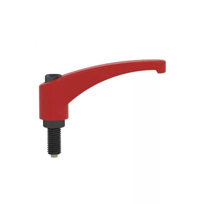 Zinc Die-Cast 45mm clamping lever Brass tip M5x14 thread flame red