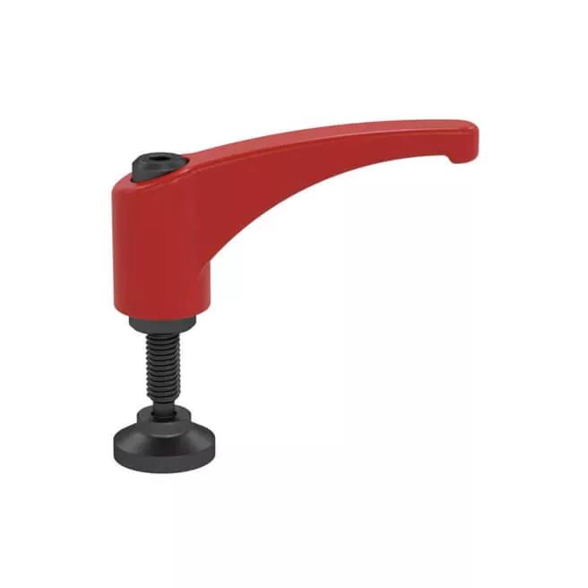 Zinc Die-Cast 45mm clamping lever clamping pad M6x15 thread flame red