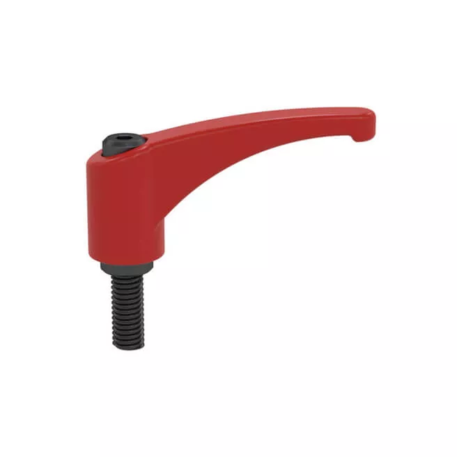 Zinc Die-Cast 45mm clamping lever Steel M5x15 thread flame red
