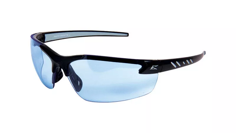Zorge G2 Wraparound Safety Glasses Light Blue Lens Black Frame